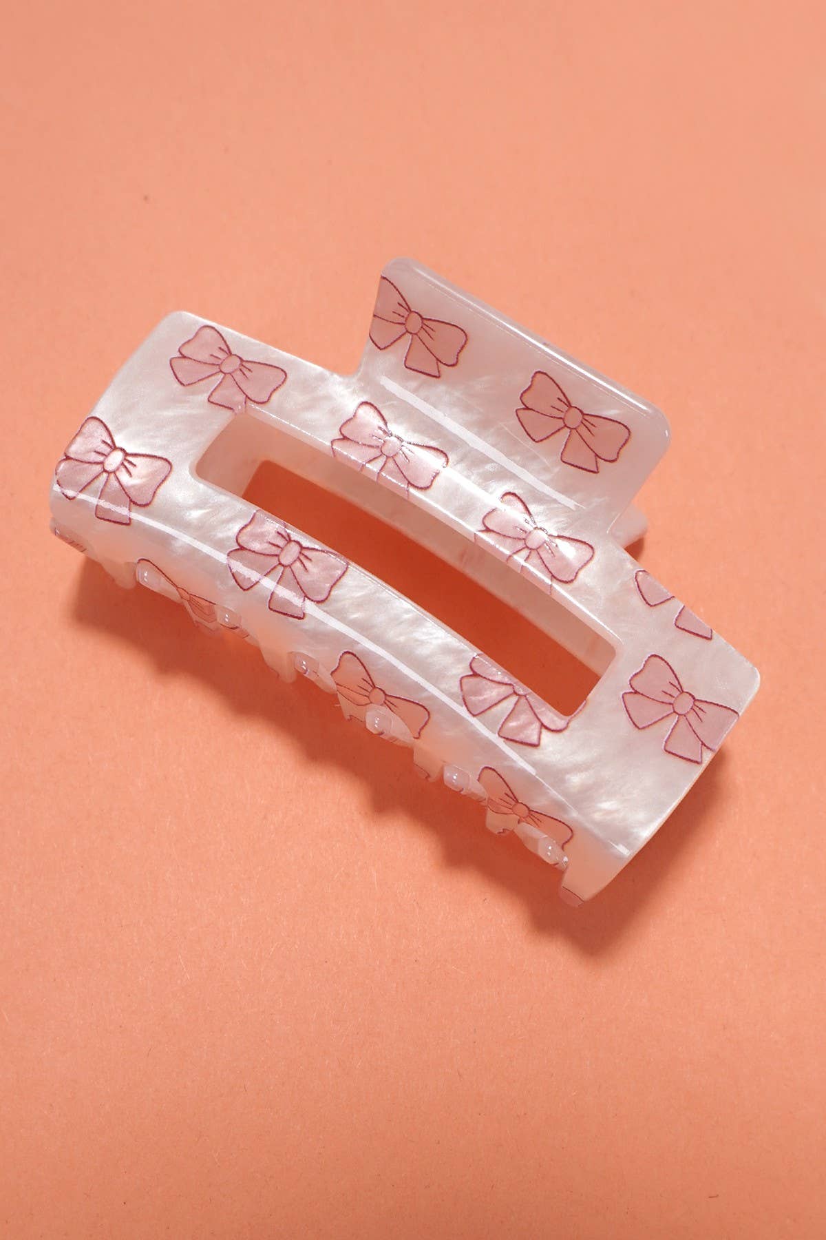 Josslyn Jumbo Rectangle Hair Claw Clips-Bow