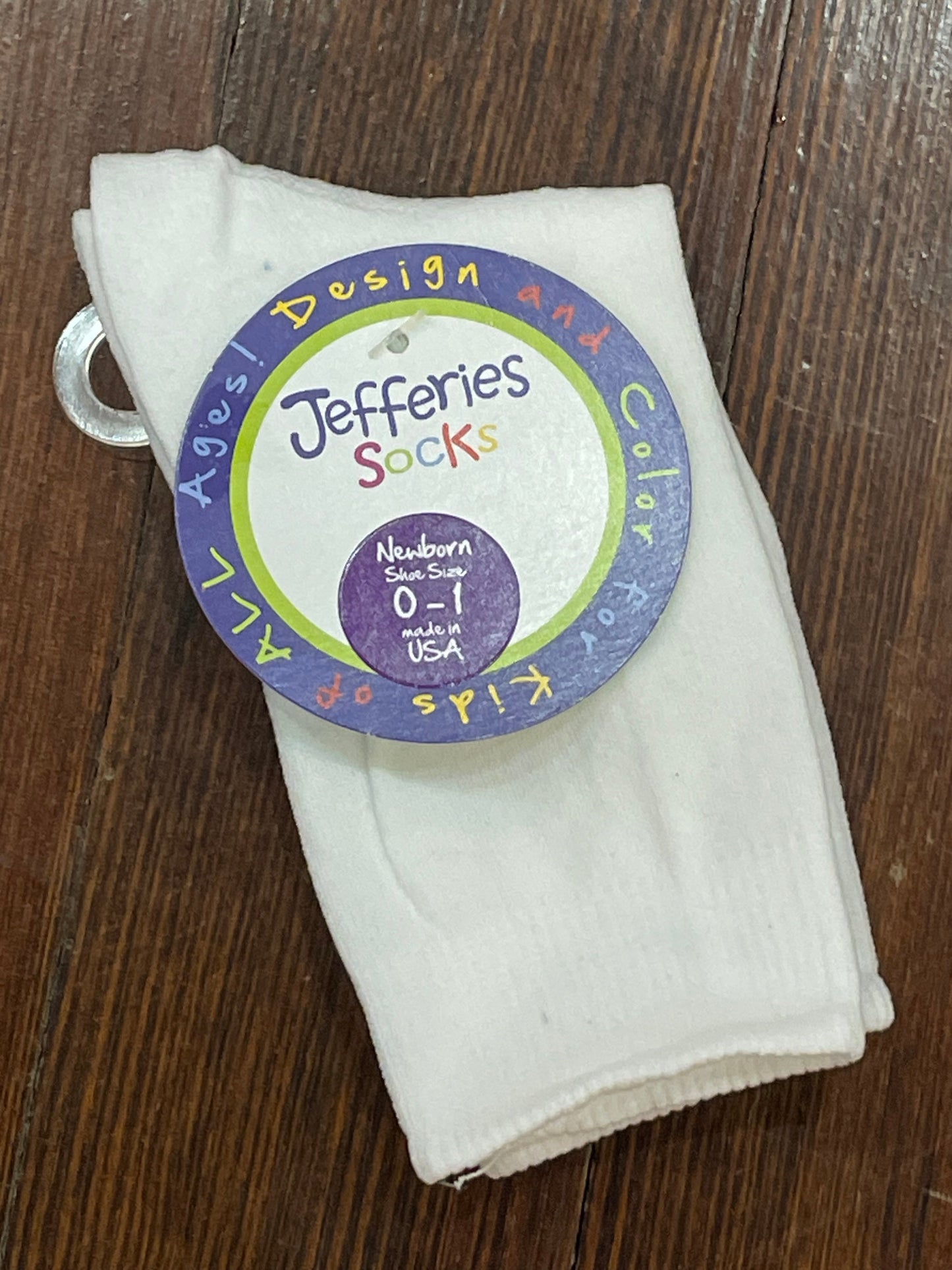 Jefferies Socks White Seamless Toe Crew Socks (Newborn)