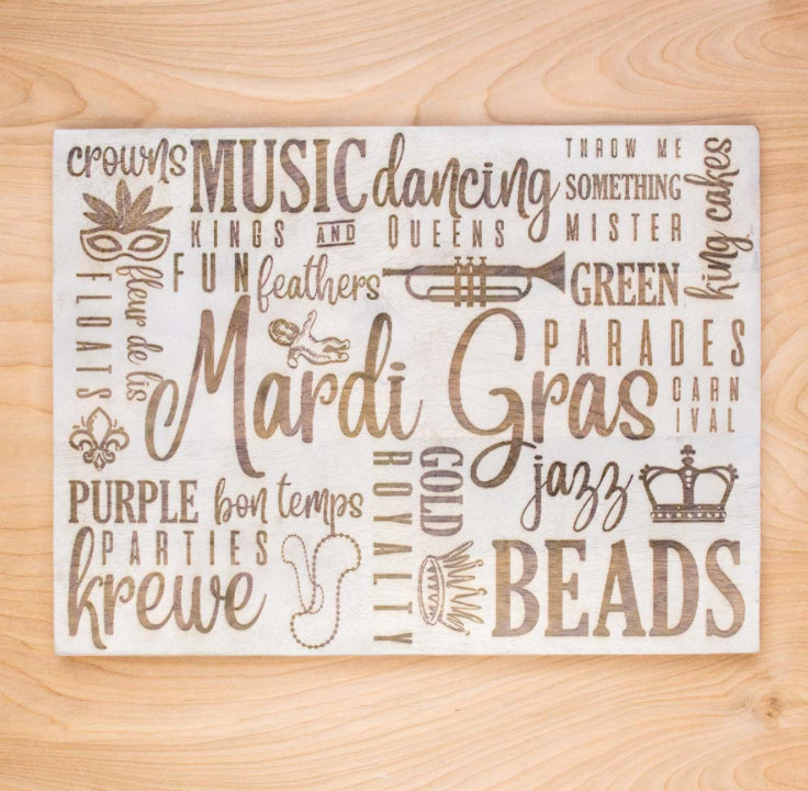 The Royal Standard Mardi Gras Traditions Serving Board Natural