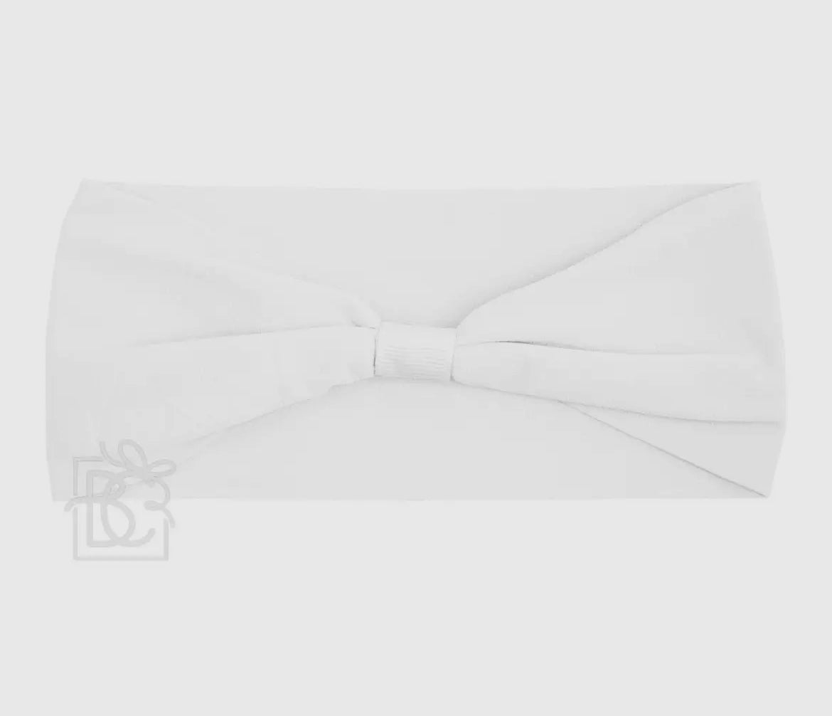 Beyond Creations Wide Pantyhose Add-A-Bow Headband (0-3 months)-White