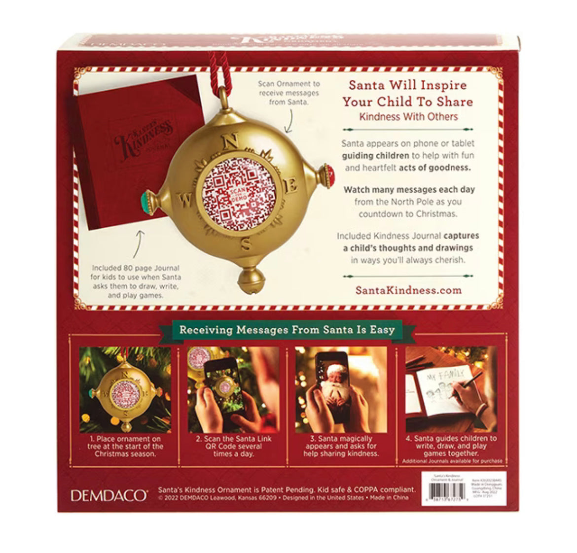 Santa’s Kindness Ornament & Journal Set