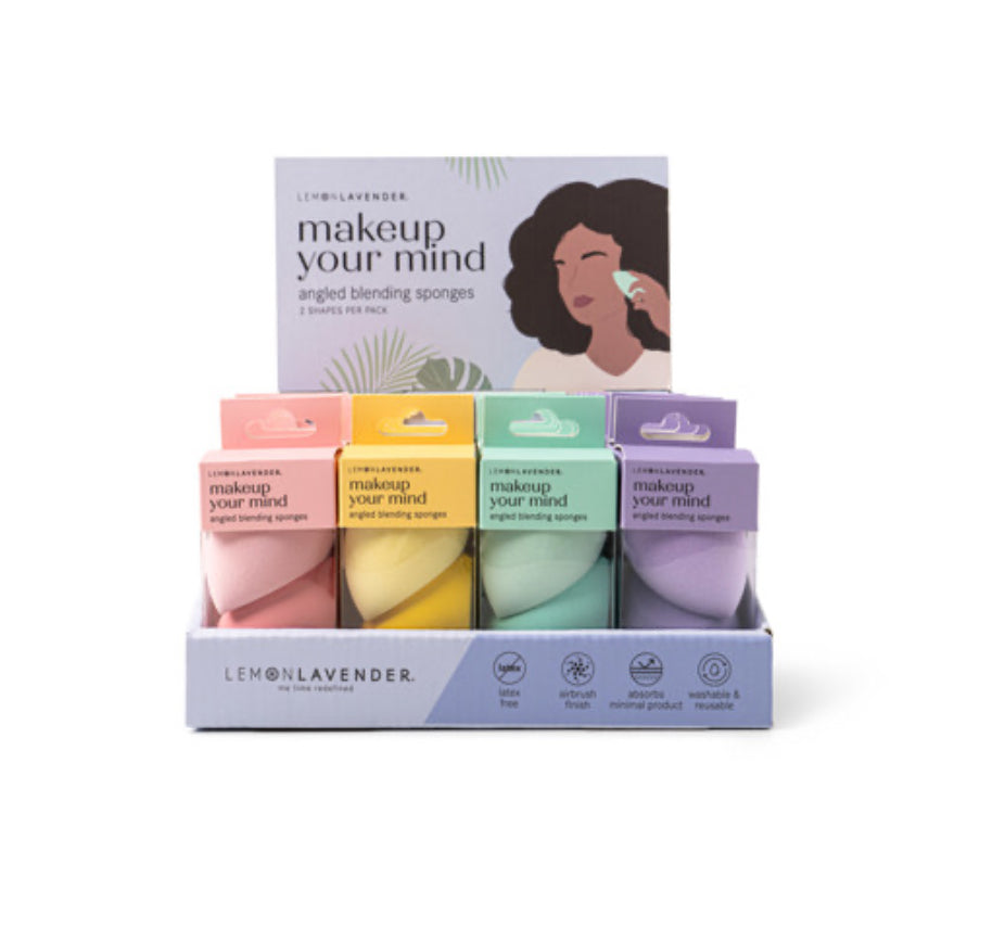 Lemon Lavender Makeup Your Mind Angled Blending Sponges (2-pack)
