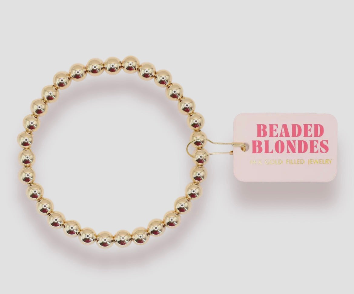 Beaded Blondes 6mm Gold Beaded Bracelet-Standard