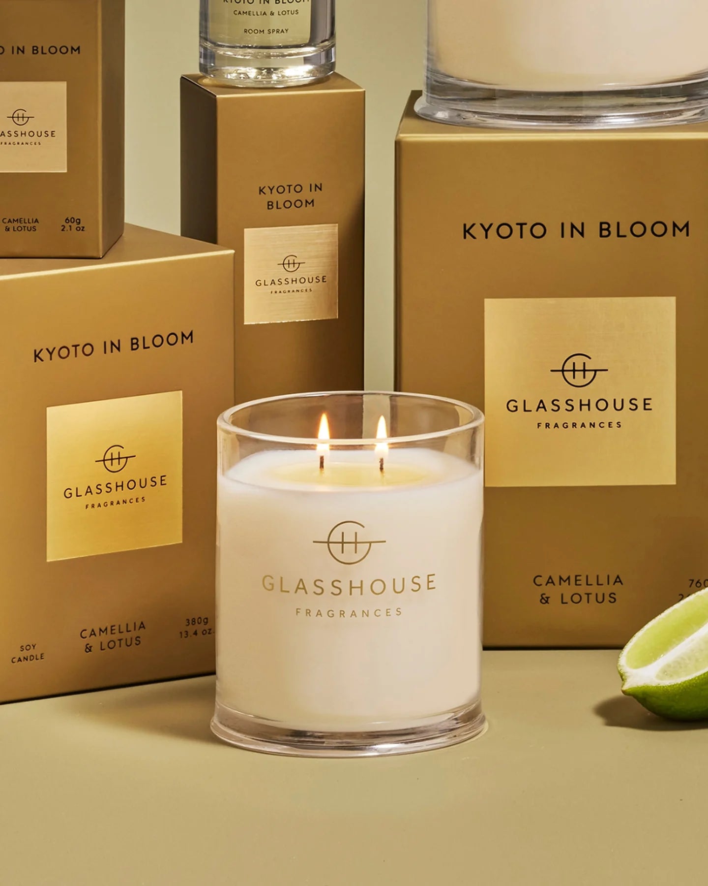 Glasshouse Fragrances 13.4 oz. Scented Candle-Kyoto In Bloom