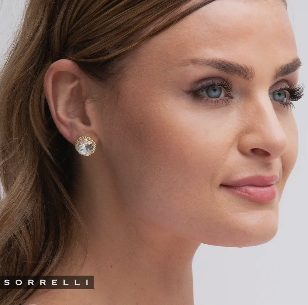 Sorrelli Cushion-Cut Solitaire Stud Earrings-Clear
