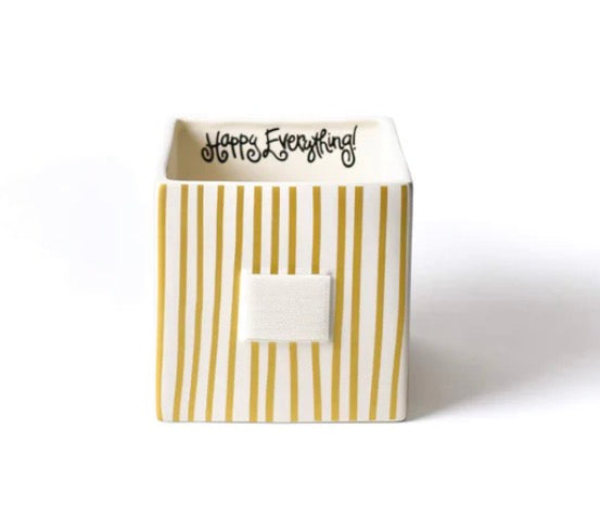 Happy Everything Gold Stripe Mini Nesting Cube-Medium