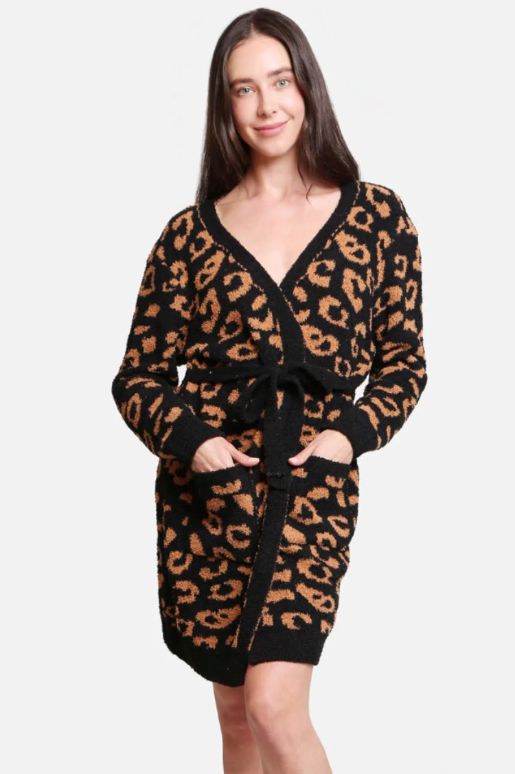 Comfy Luxe Cheetah Print Cardigan / Robe
