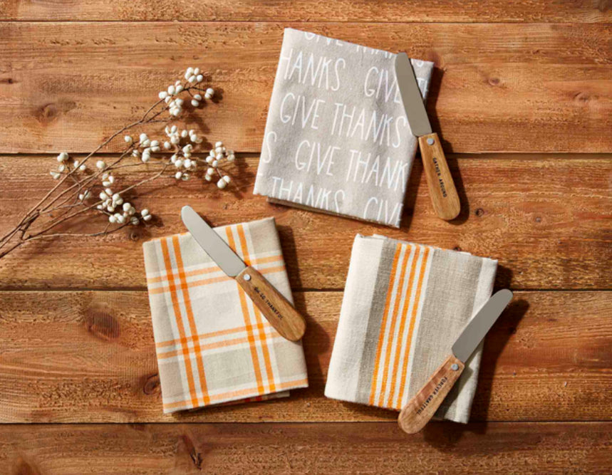 Mudpie Pumpkin Towel And Spreader Set