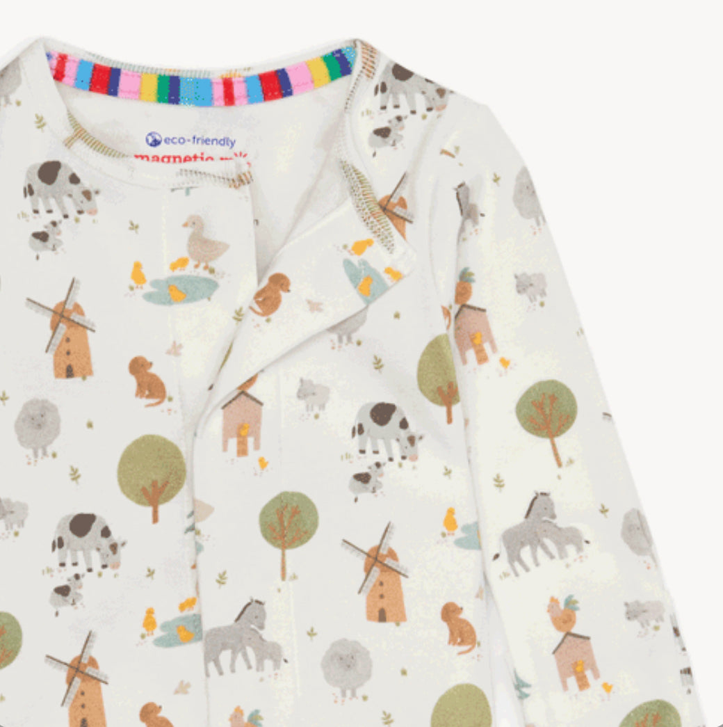 Magnetic Me Original Cotton Magnetic Footie-Funny Farm
