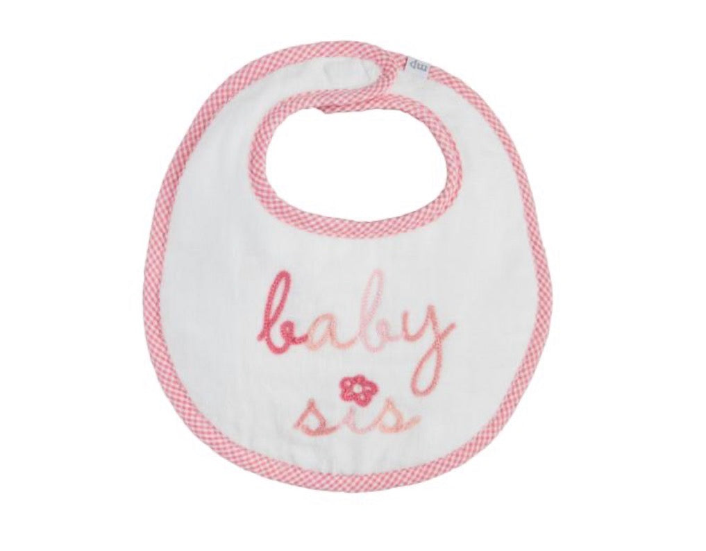 Mudpie Baby Sis Applique Terry Bib