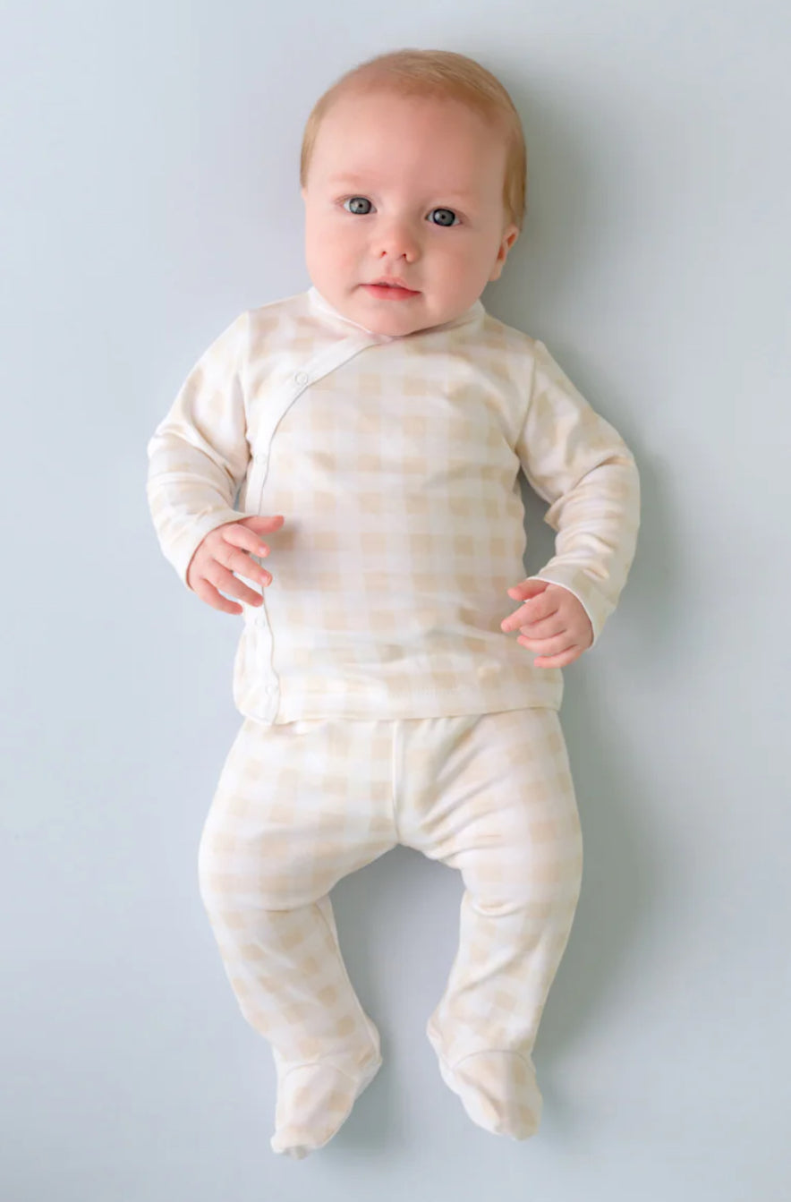 Beaufort Bonnet Cameron Cross-Front Set (Unisex)-Palmetto Pearl Gingham