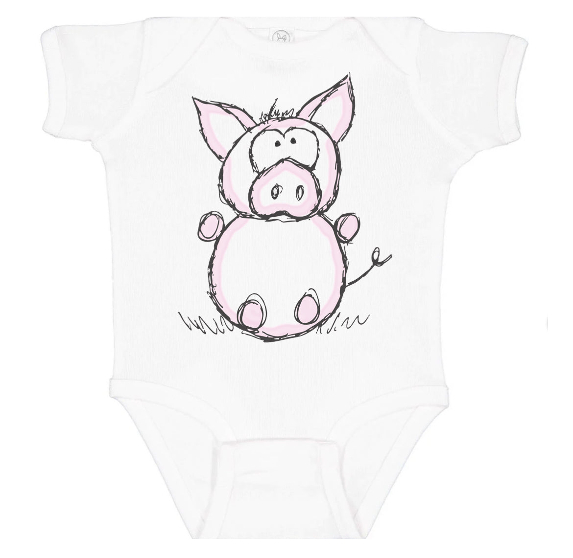 Paper Cow Baby Cotton Bodysuit-Pig