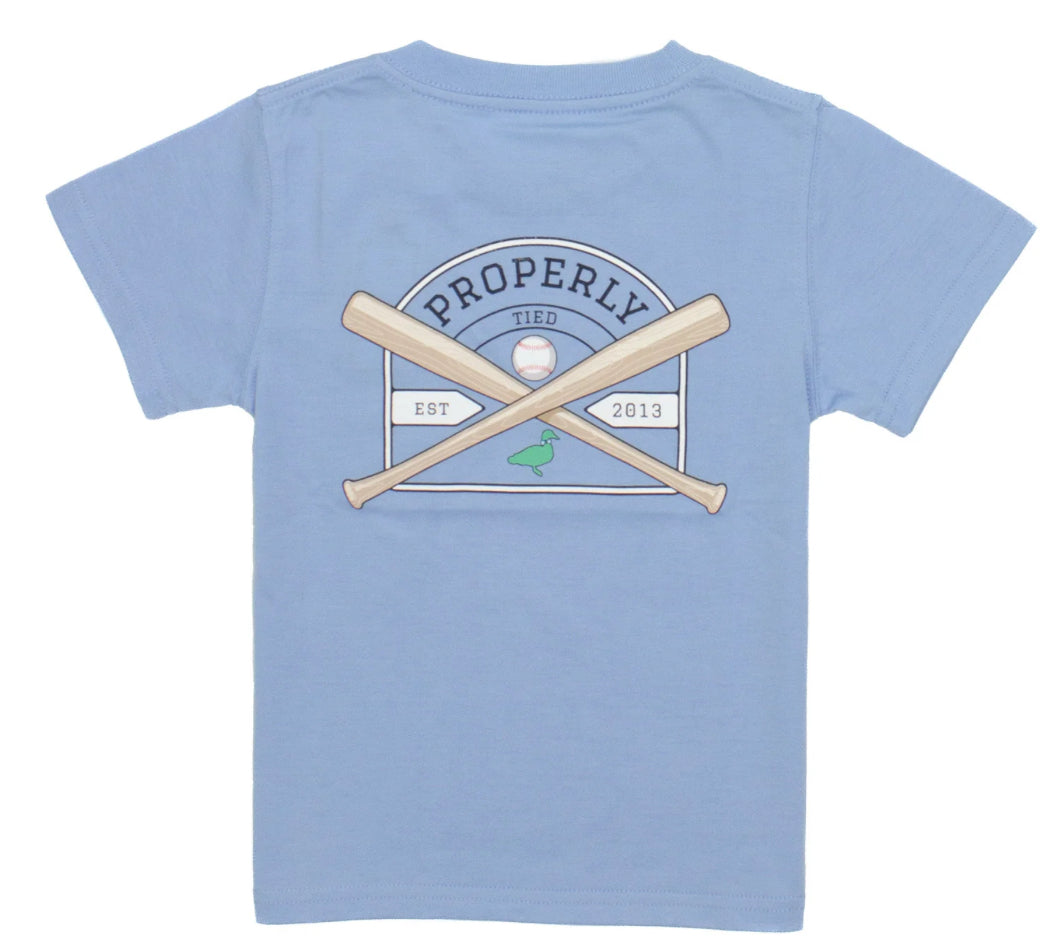 Properly Tied Boys Baseball Shield SS Light Blue
