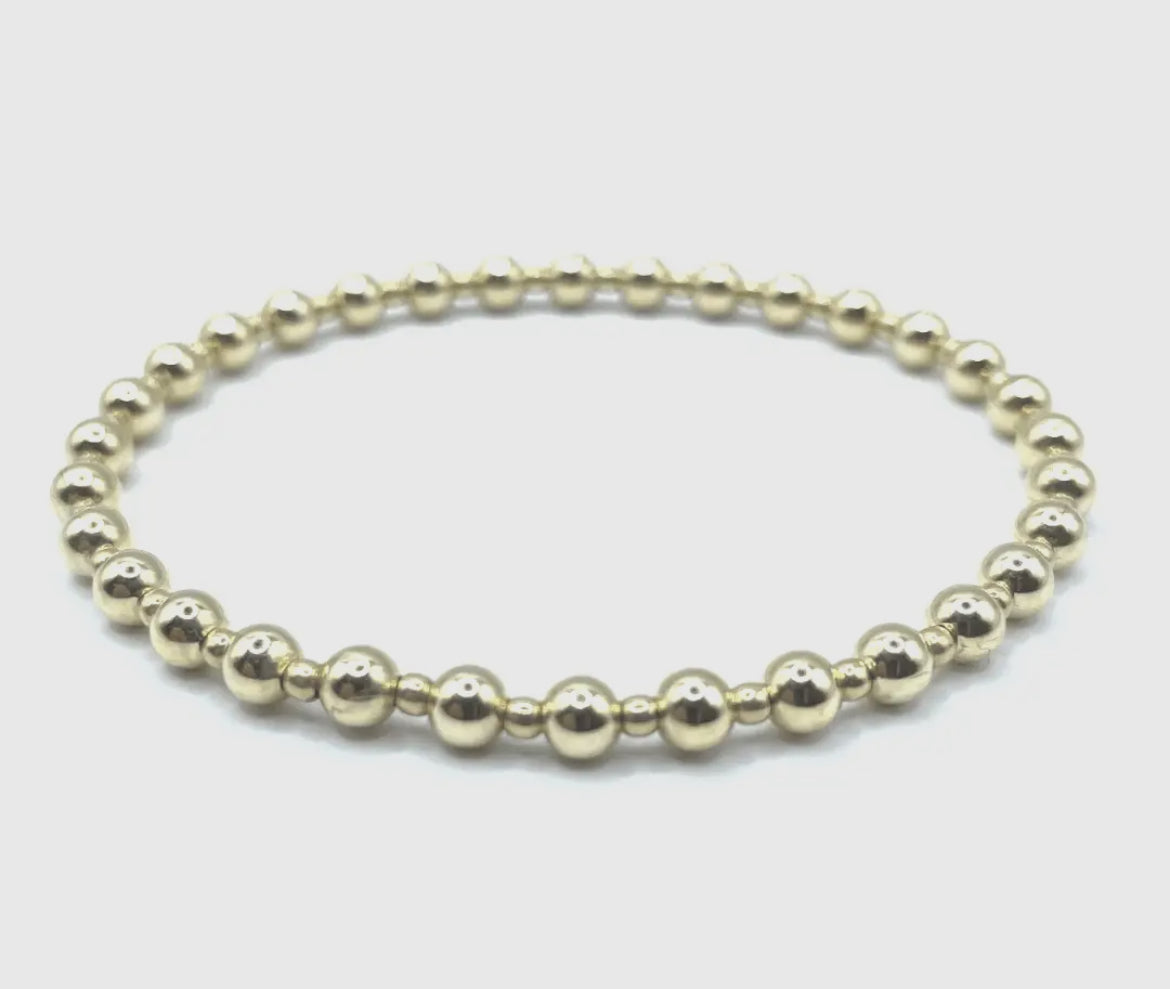 Erin Gray Gold Filled Waterproof Dimension Bracelet (4mm+2mm+4mm)