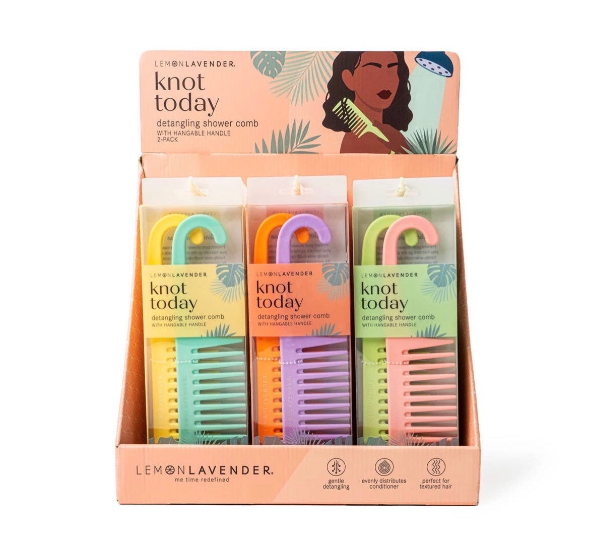 Lemon Lavender Knot Today Detangling Shower Comb (2 pack)