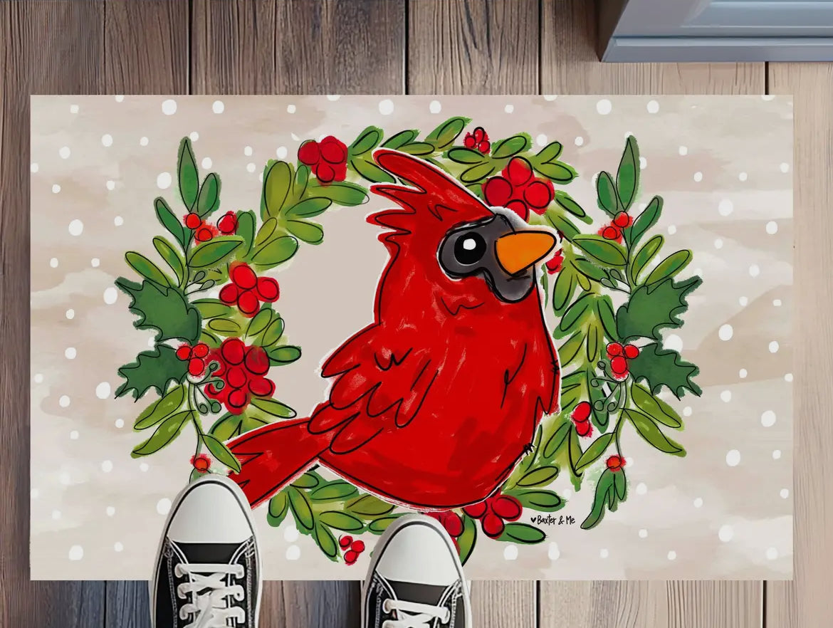 Baxter & Me Christmas Cardinal Rug Floormat