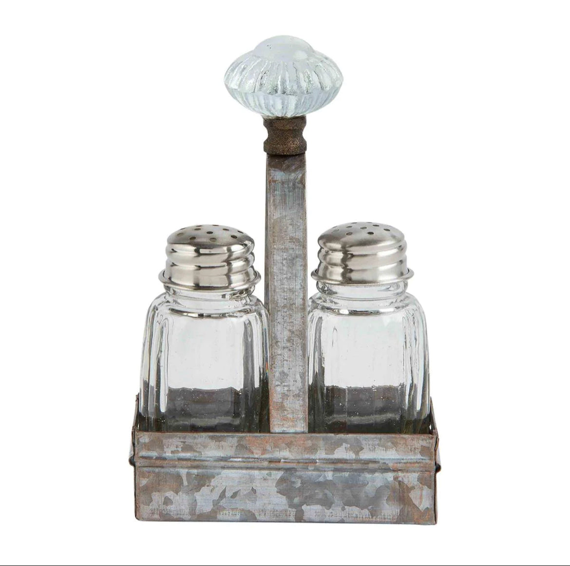 Mudpie Doorknob Salt & Pepper Caddy Set