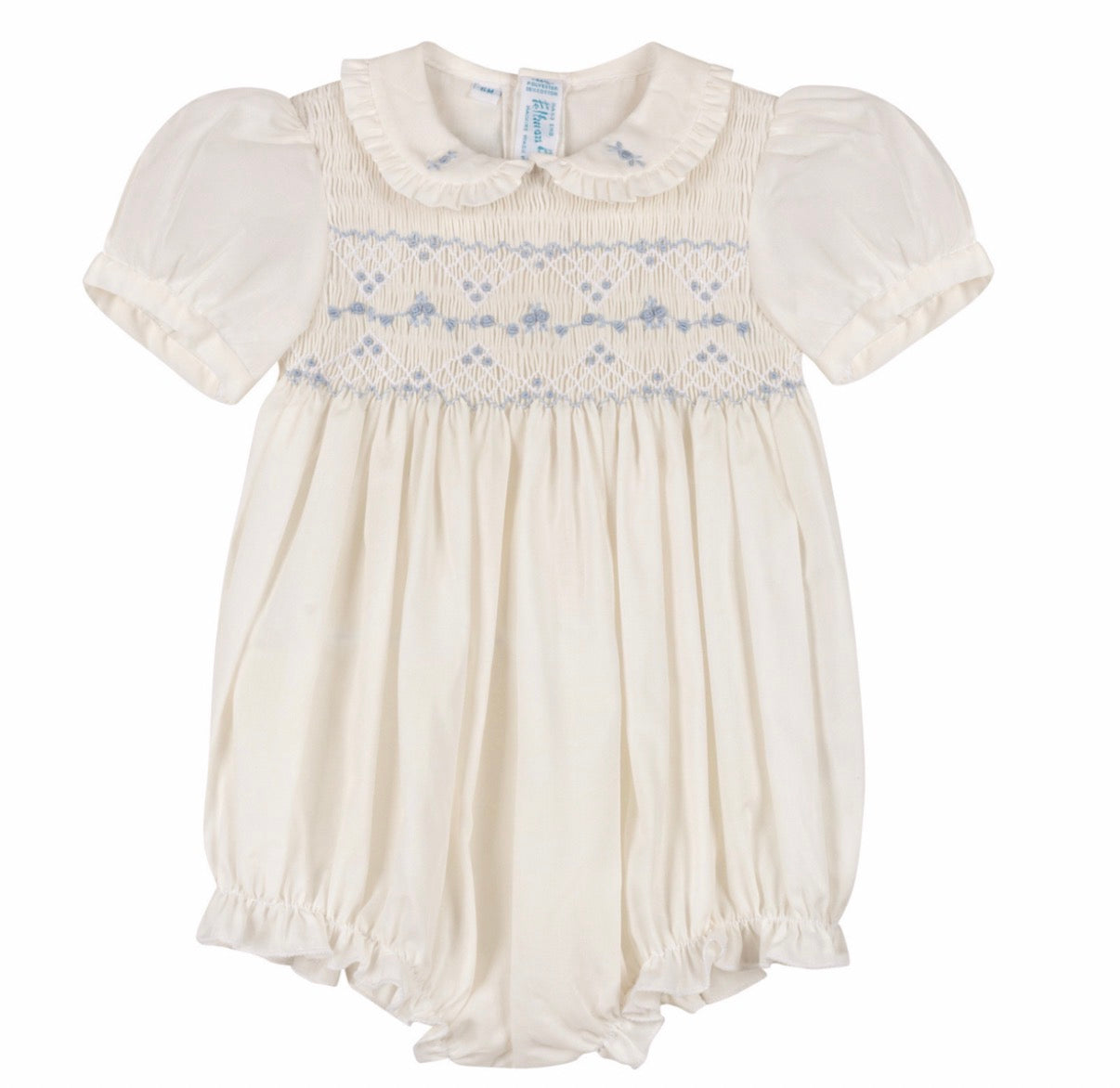 Feltman Brothers Girls Heritage Bleu Romper-Ivory