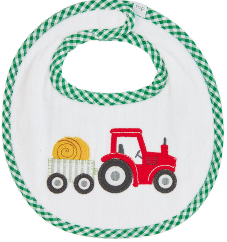 Mudpie Tractor Applique Terry Bib