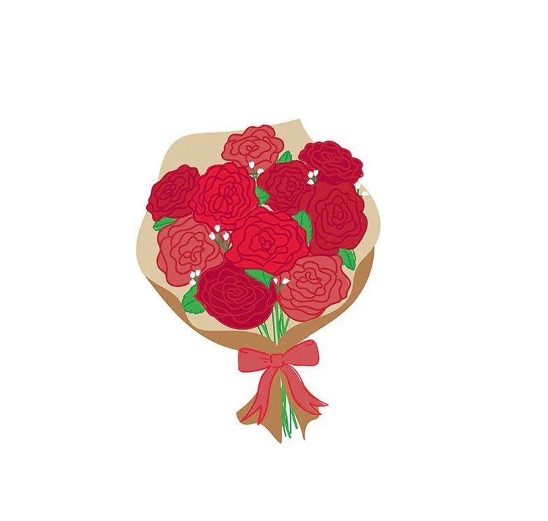 Happy Everything Roses Are Red Bouquet Mini Attachment