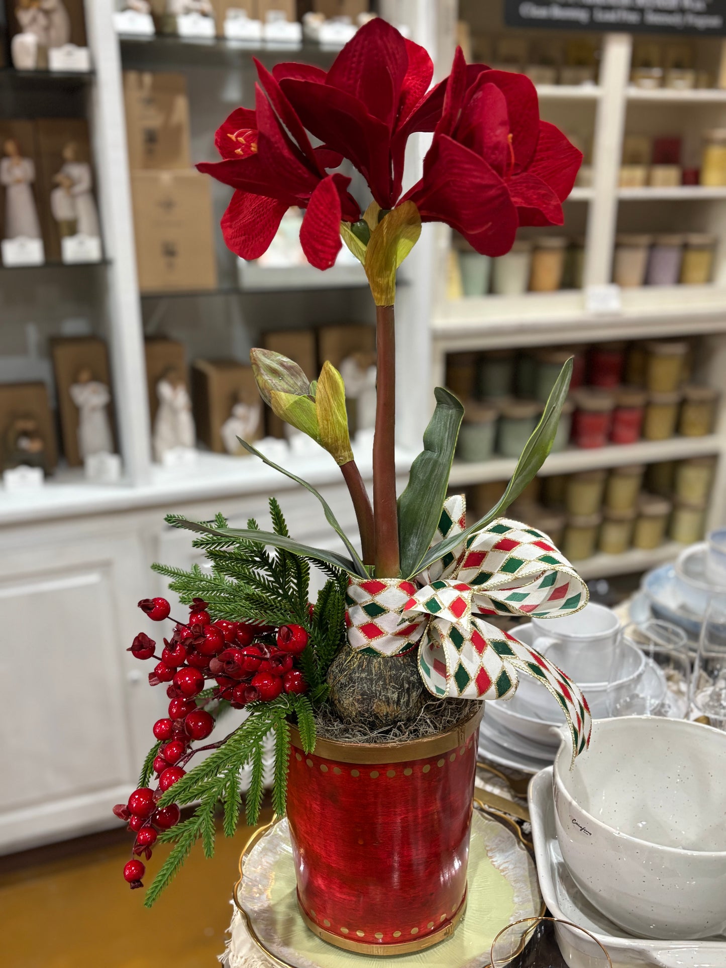 Amaryllis Bulb Custom Silk Arrangement