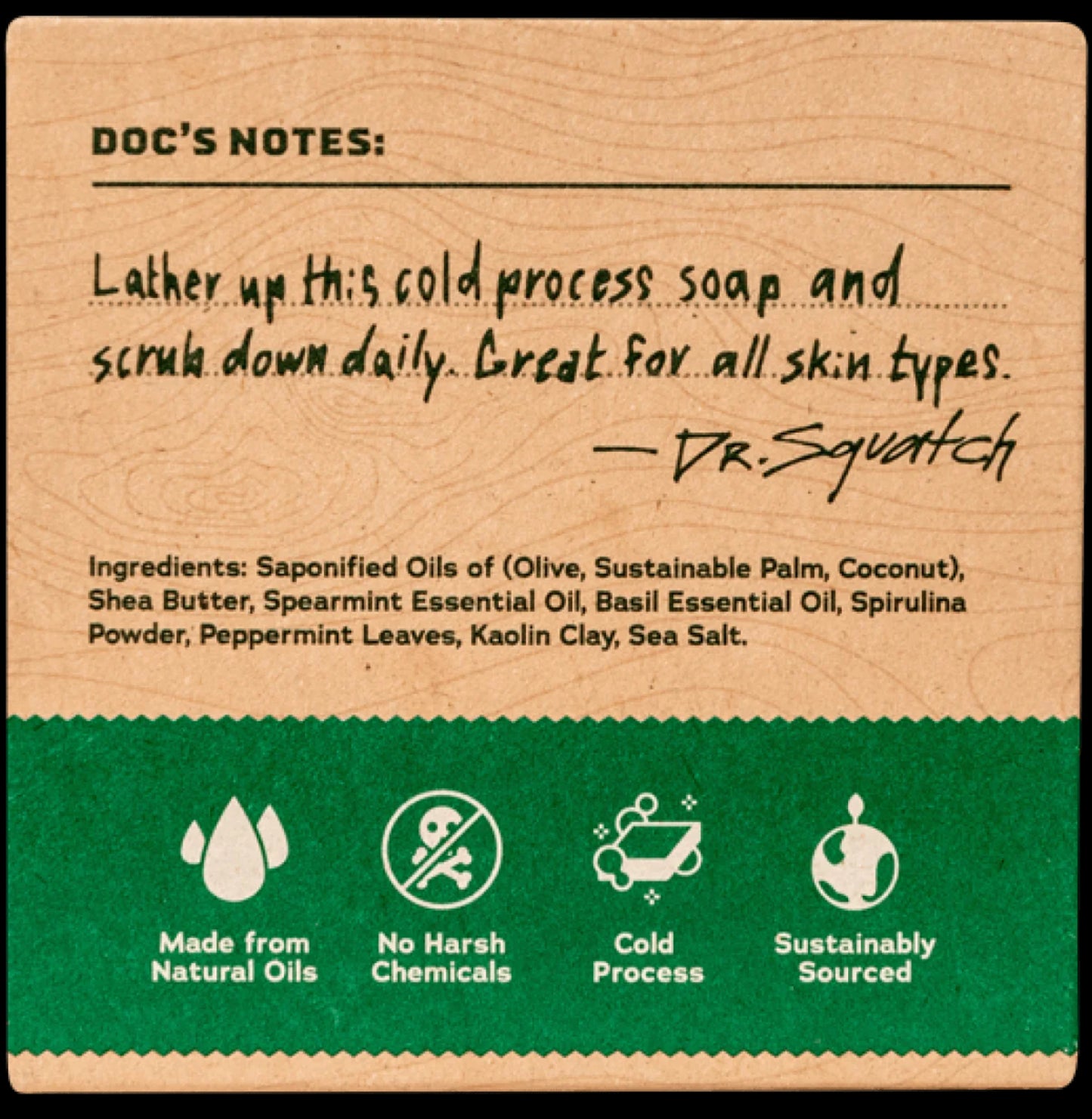 Dr. Squatch Bar Soap-Spearmint Basil