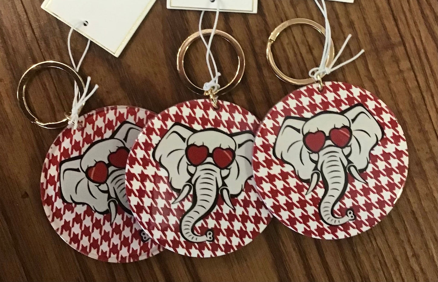 Mary Square Acrylic Keychain-Houndstooth
