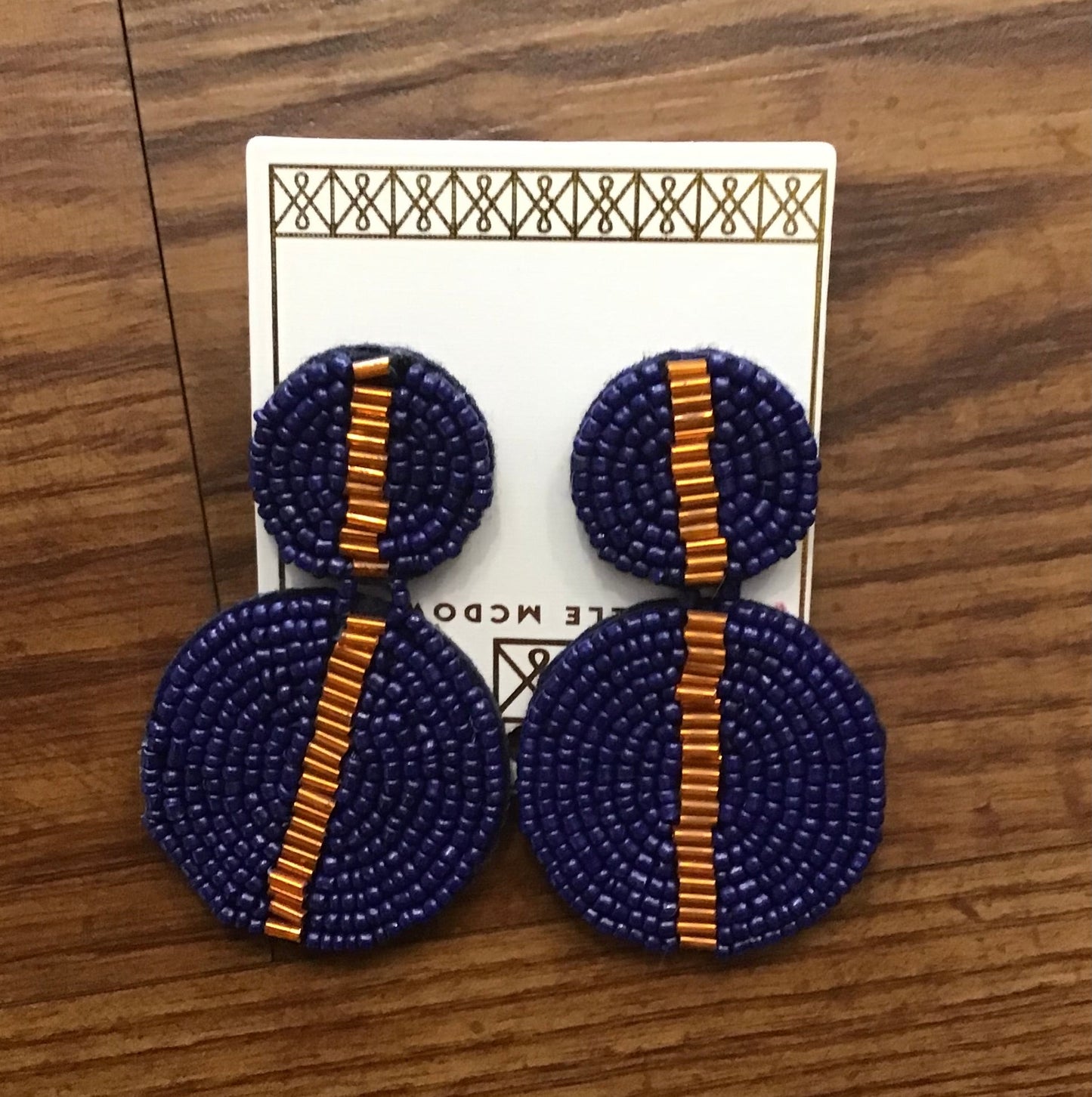 Michelle McDowell Colleen Earrings-Navy & Orange