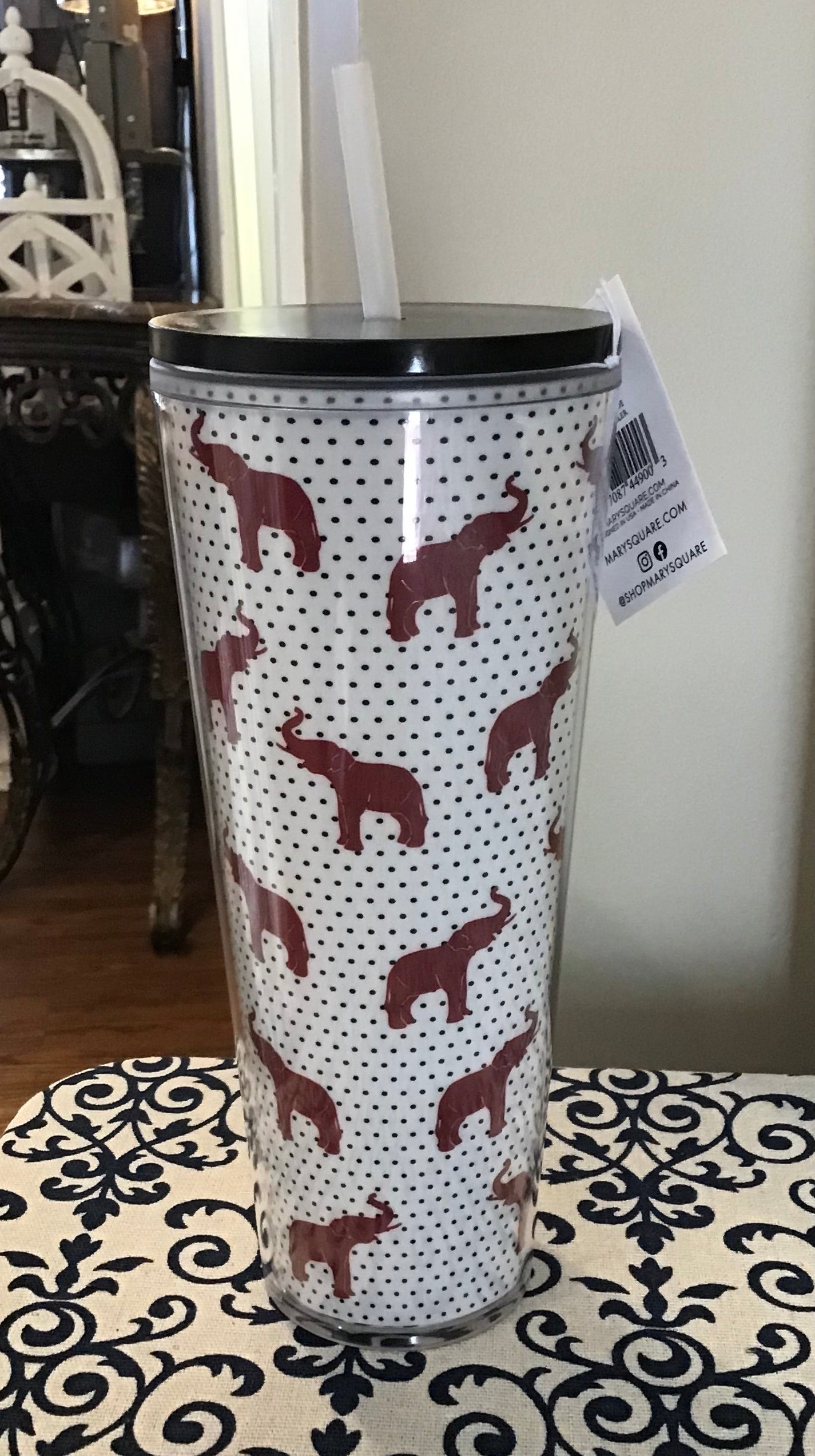 Mary Square Straw Tumbler-Elephant Pride
