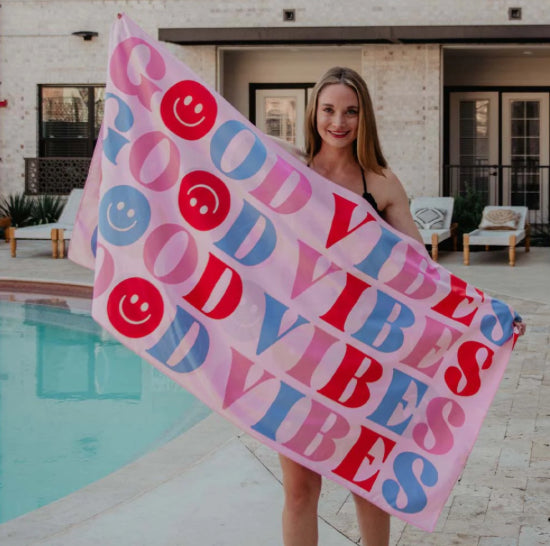 Katydid Quick Dry Towel-Happy Good Vibes