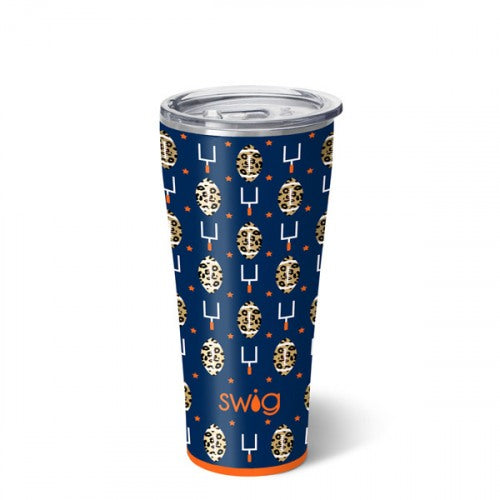 Swig Touchdown Navy & Orange Tumbler (32 oz)