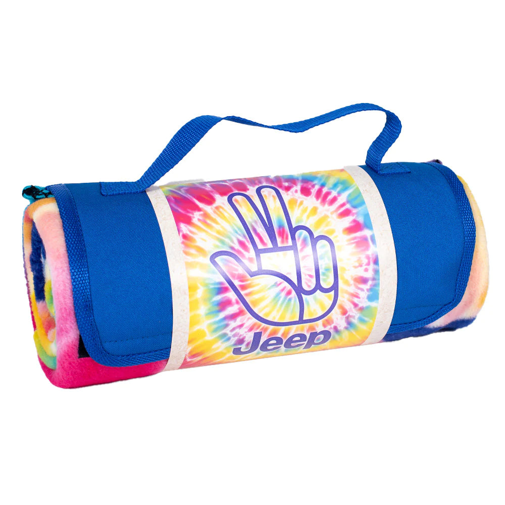 Jeep Tie-Dye Wave Roll-Up Blanket