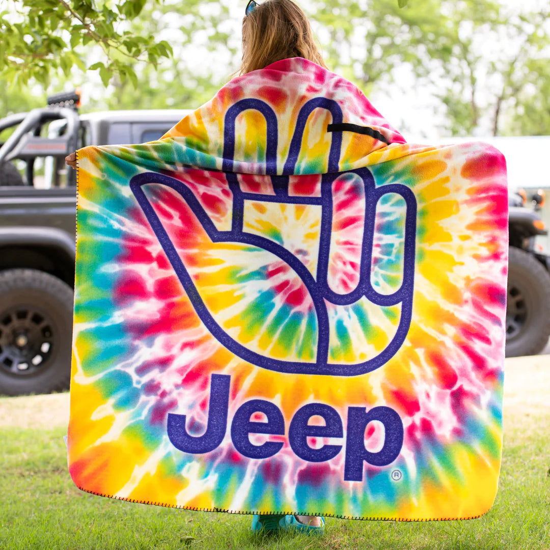 Jeep Tie-Dye Wave Roll-Up Blanket