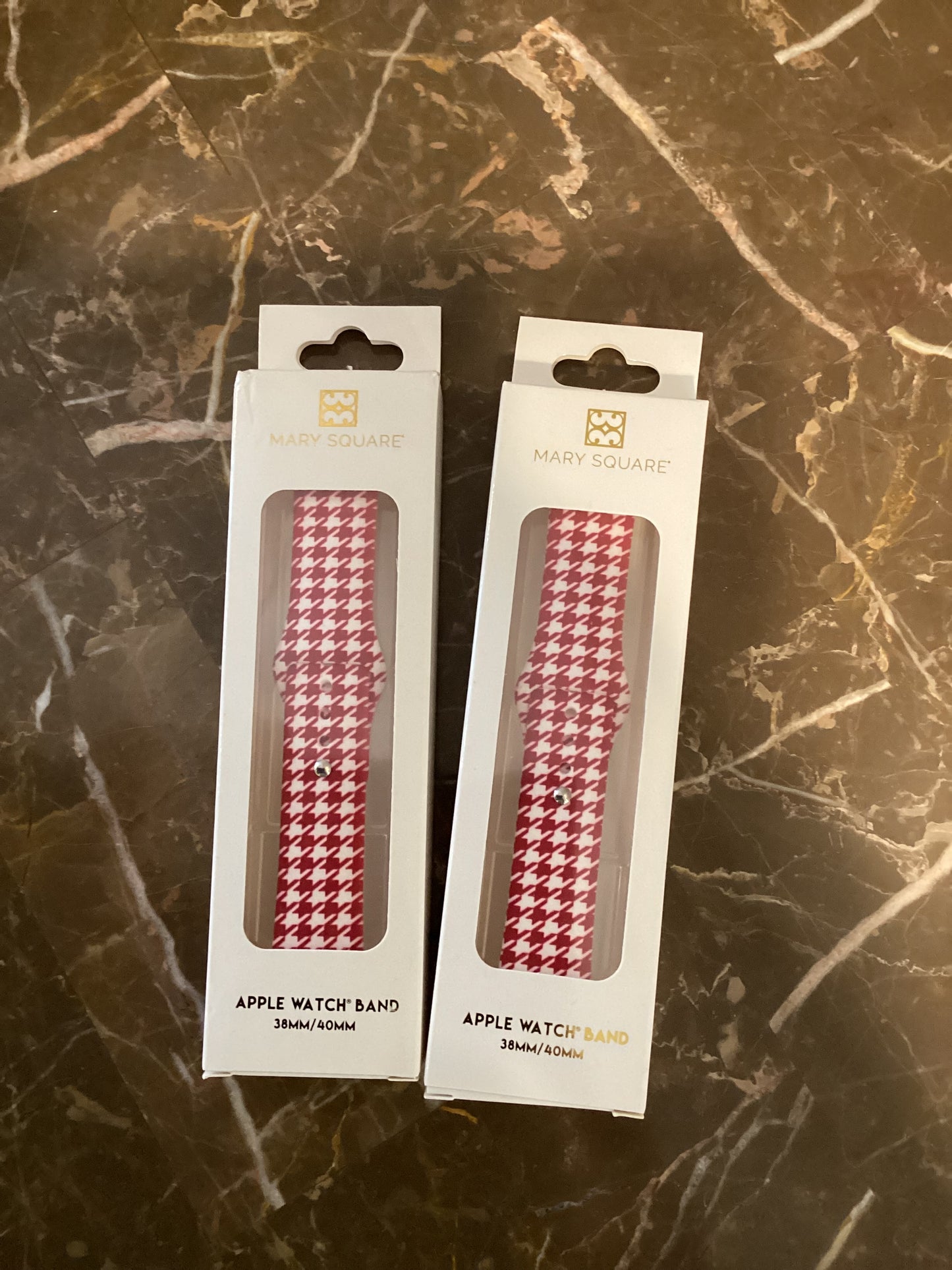 Mary Square Silicone Watch Band-Houndstooth