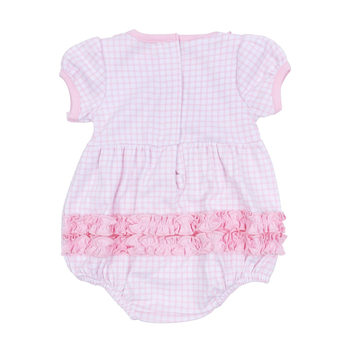 Magnolia Baby Puppy Playtime Applique Ruffle Bubble-Pink