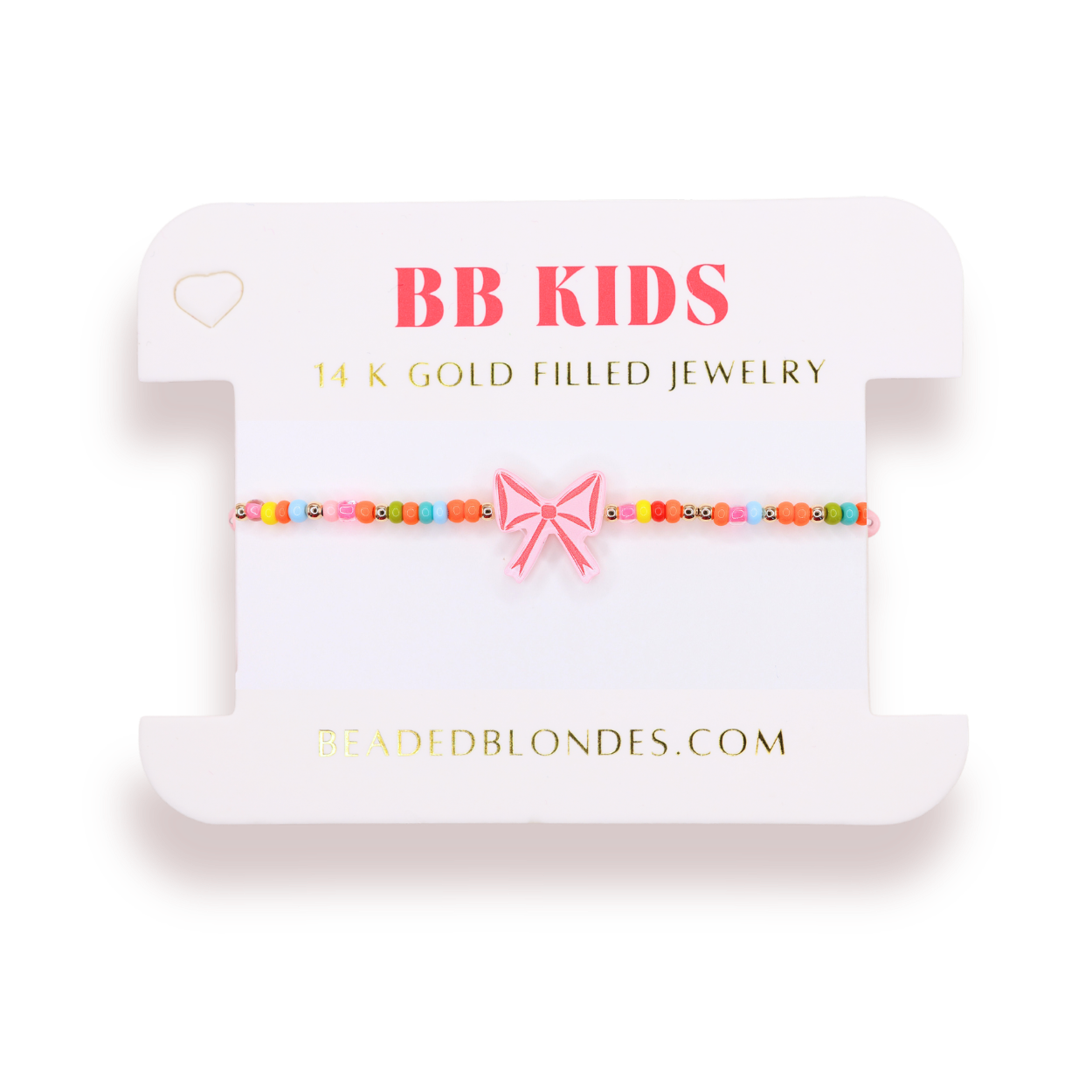Beaded Blondes Red Bow Bracelet on Color-Kids Size