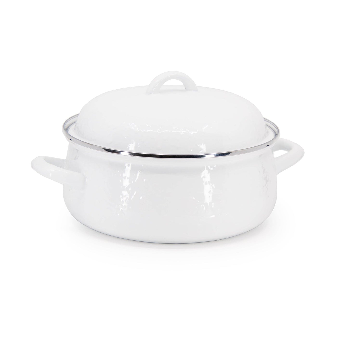 Golden Rabbit Enamelware Solid White Dutch Oven