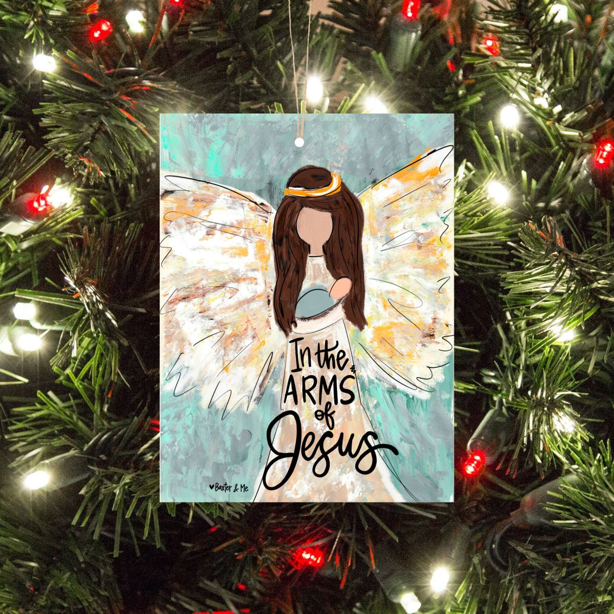 Baxter & Me In the Arms of Jesus Ornament