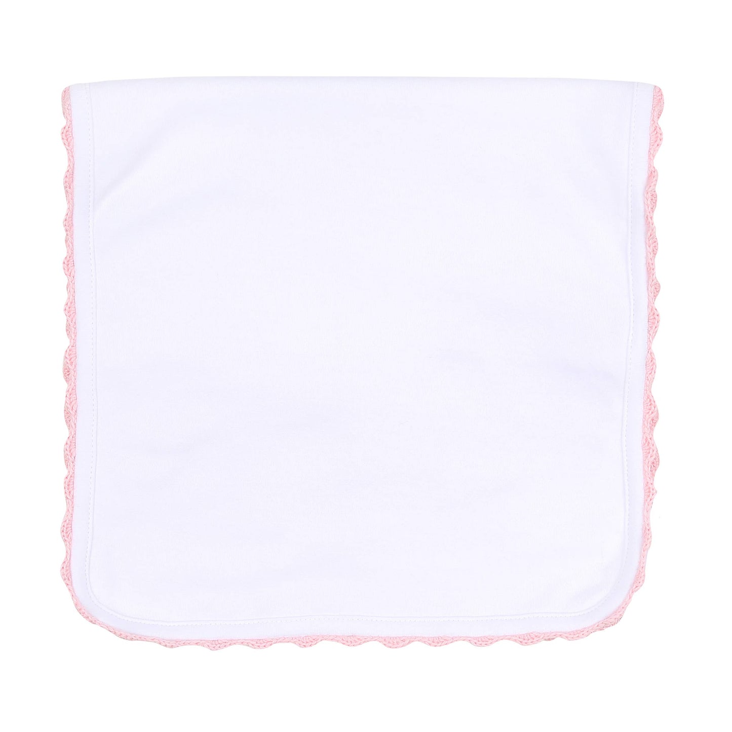 Magnolia Baby Baby Joy Burp Cloth with Pink Crochet Trim