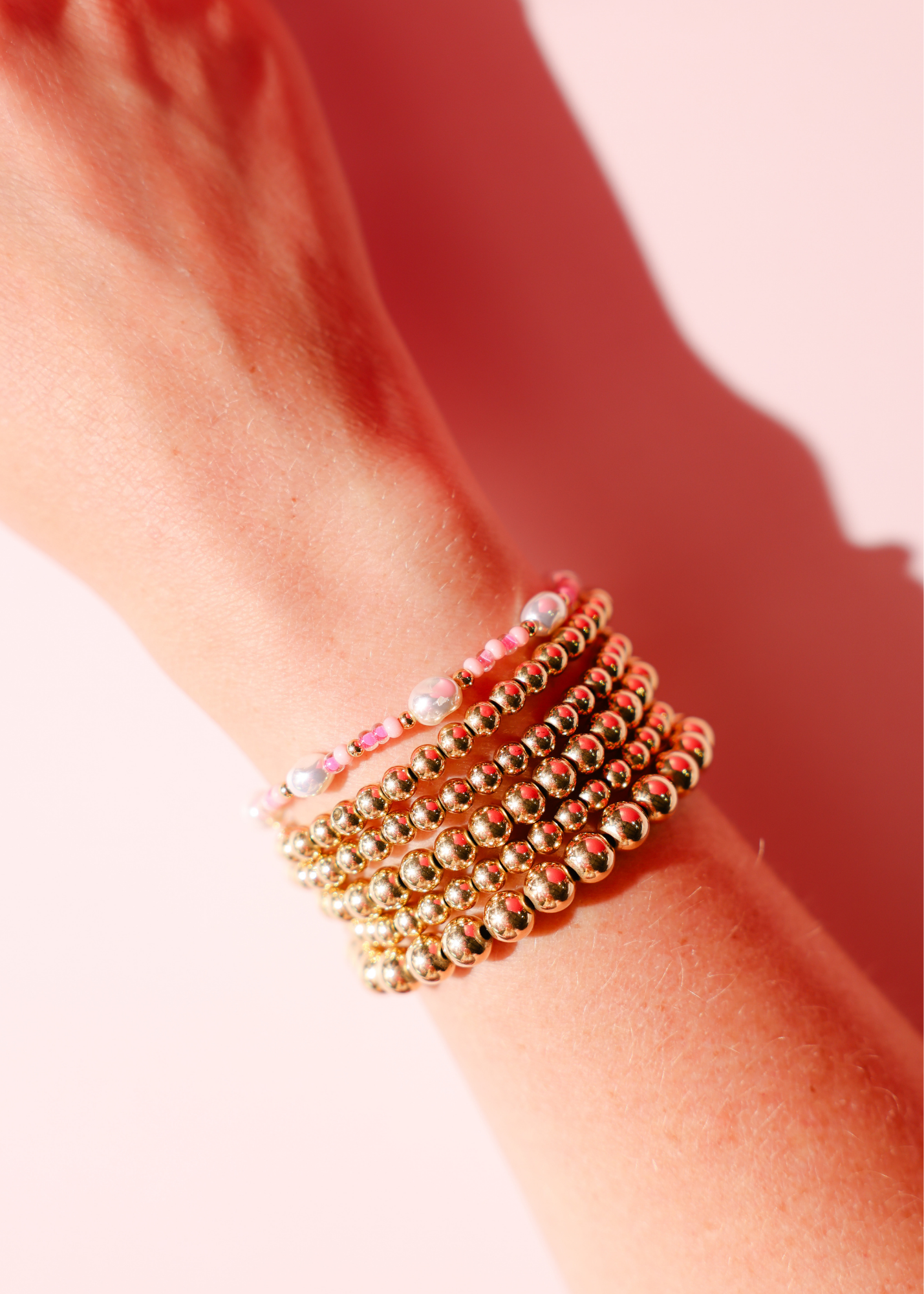Beaded Blondes Flamingo Sprinkle Pearl Bracelet-Standard