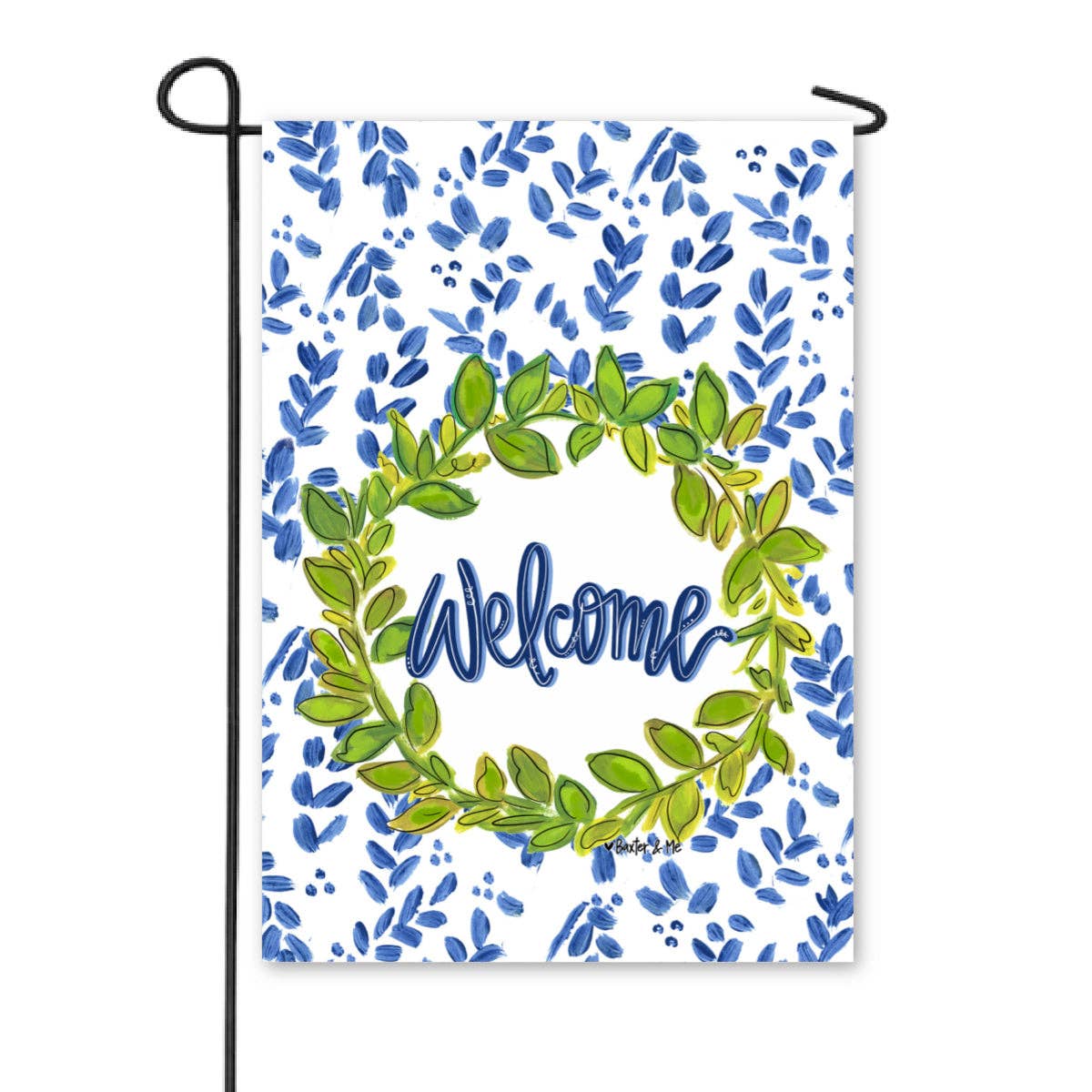 Baxter & Me Garden Flag-Willow & Green Welcome