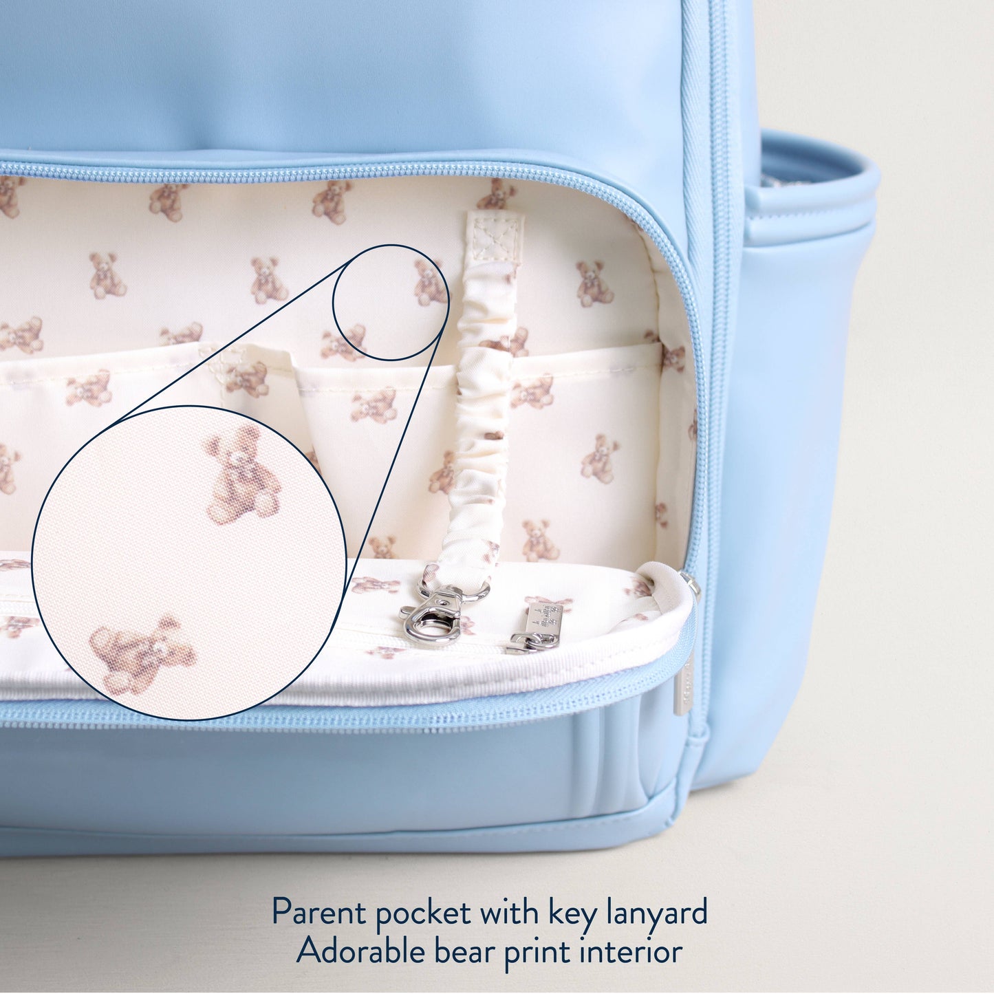 Itzy Ritzy Teddy Blue Boss Plus Backpack Diaper Bag