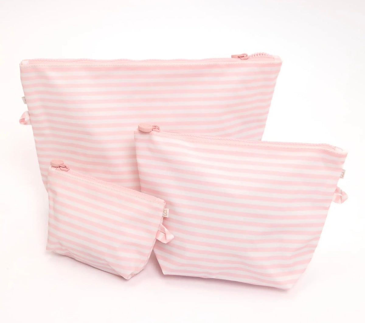 Goosies Easy Clean Wipeable Pouch Set-Pink Stripes