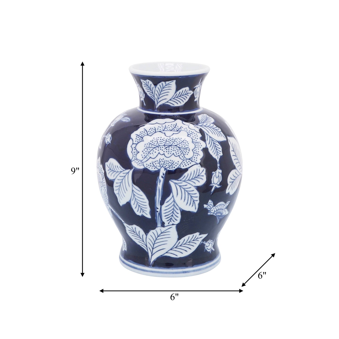 Sagebrook Home Blue Ceramic Decorative Vase (9 inch)