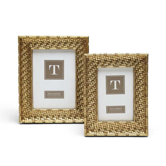 Two’s Company Gold Weave Frame-4x6