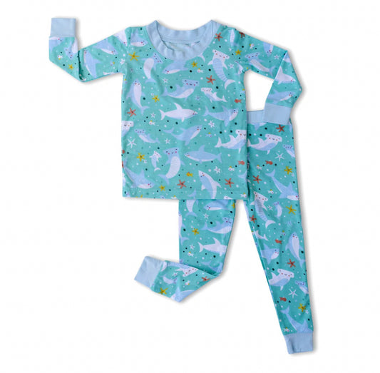 Little Sleepies Shark Soiree Two-Piece Pajama Set (3T)