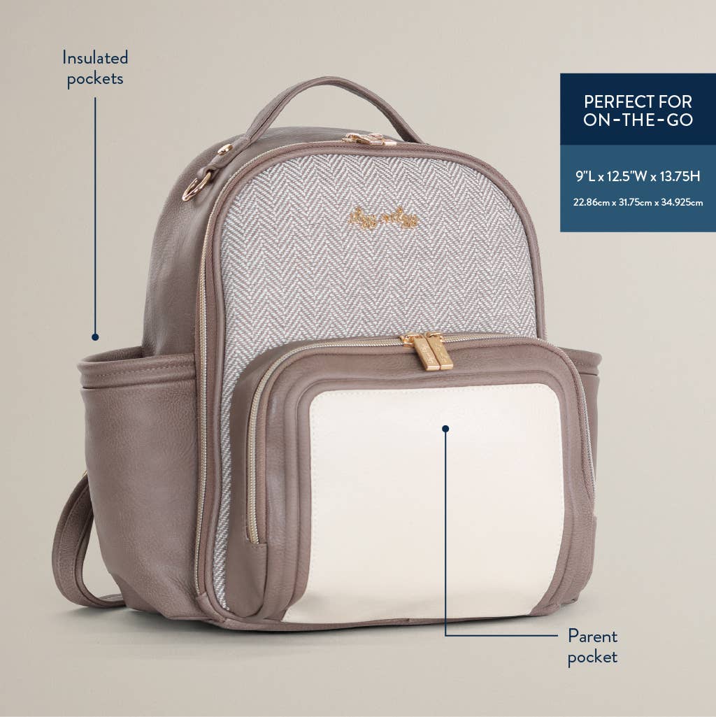 Itzy Ritzy Vanilla Latte Itzy Mini Plus Diaper Bag Backpack