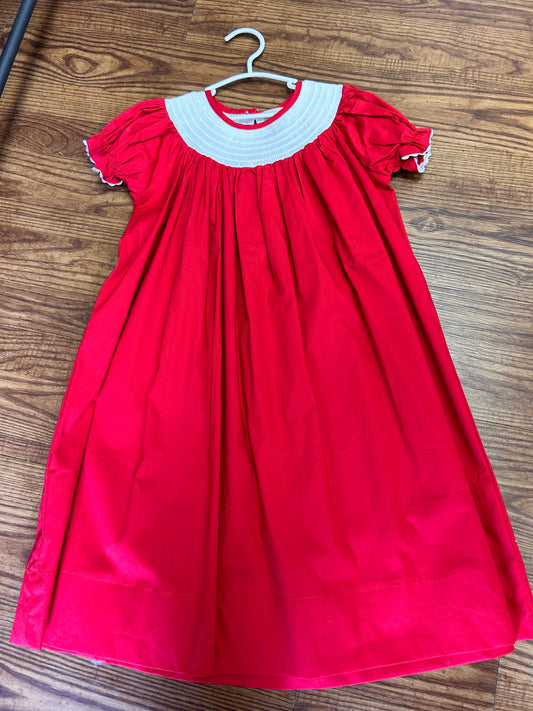 Lil Cactus Red/White Smocked Dress (5 years)