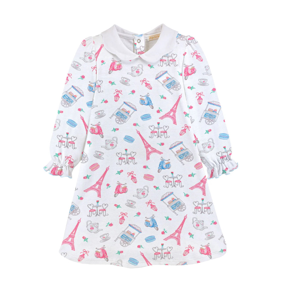 Baby Club Chic Charming Tea Printed Dress With Scalloped Collar