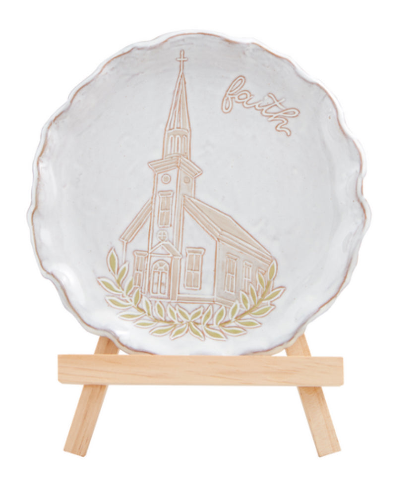 Mudpie Church Plate And Easel